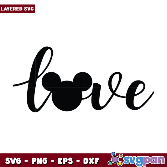 Mickey love creative design svg, disney mickey svg, disney cartoons svg