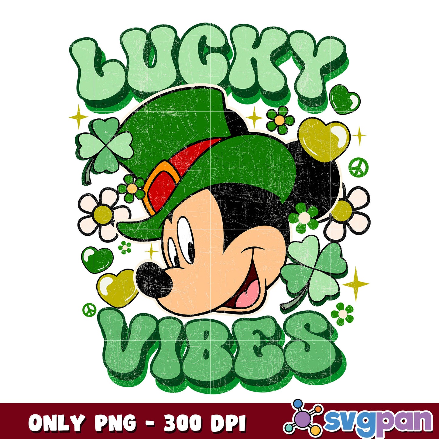 Mickey lucky vibes patrick's day png