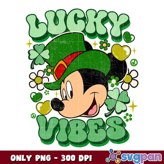 Mickey lucky vibes patrick's day png