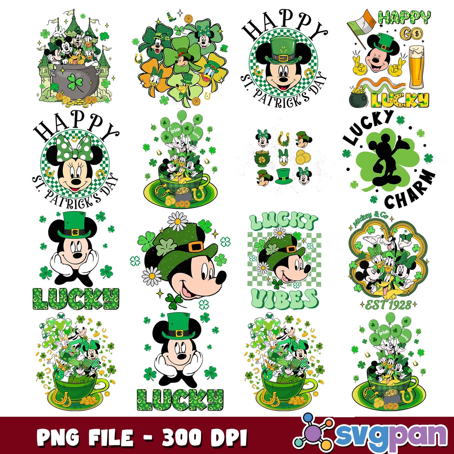 Mickey lucky vibes png bundle