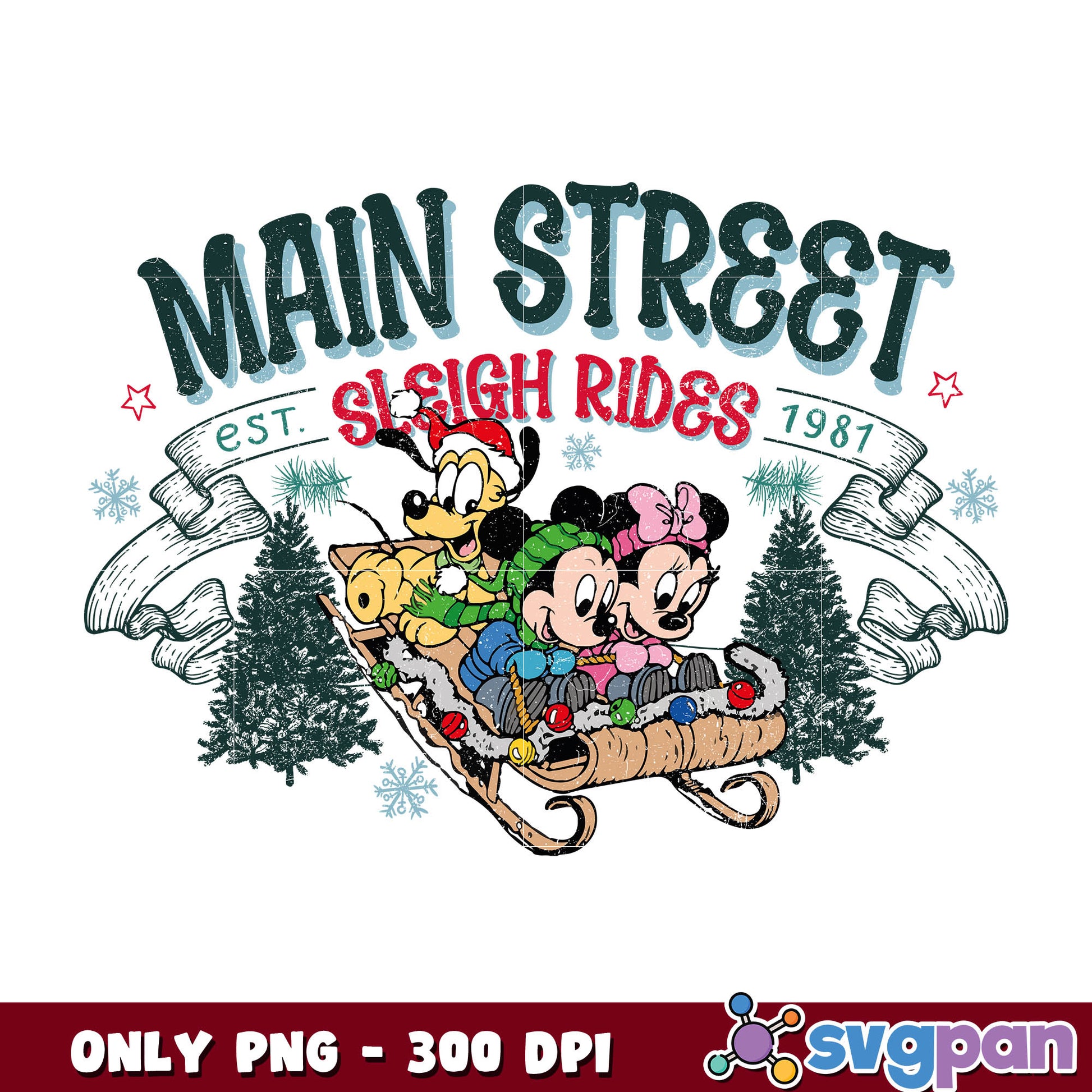 Mickey main street Sleigh Rides png