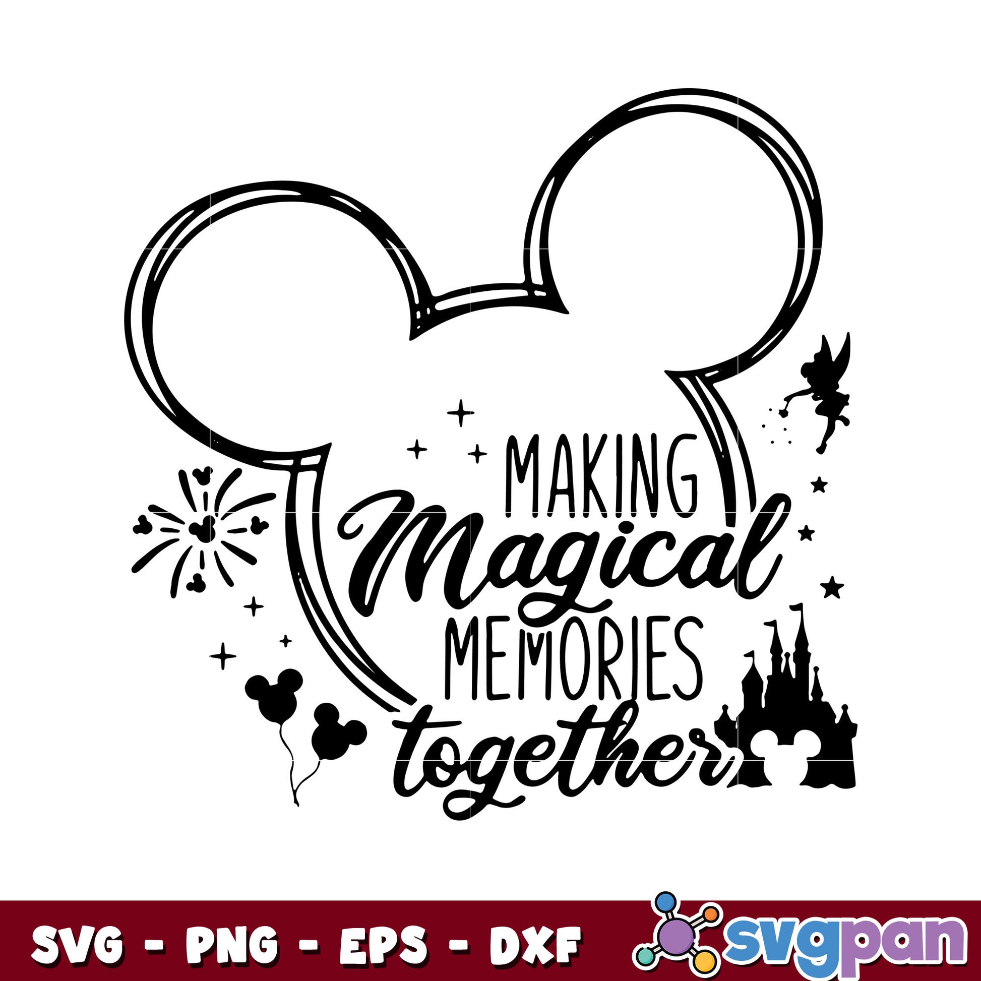 Mickey making magical memories together svg, mickey head svg