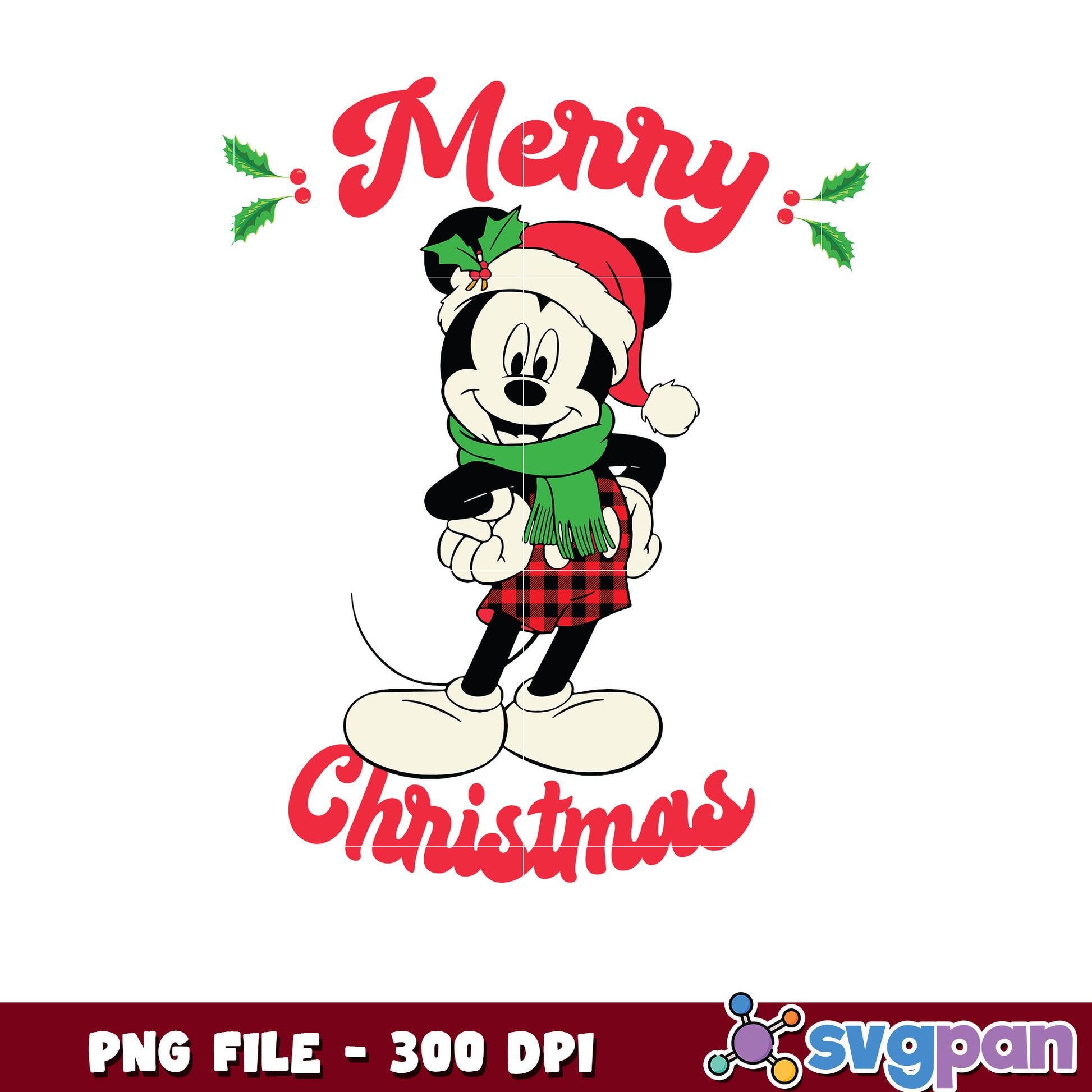 Mickey merry christmas vintage png, chistmas white png, winter png