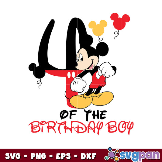 Mickey mouse 4th of the birthday boy design svg, mickey svg