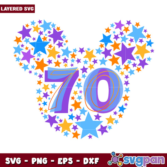 Mickey mouse 70th anniversary svg, mickey friends svg, disneyland celebration svg