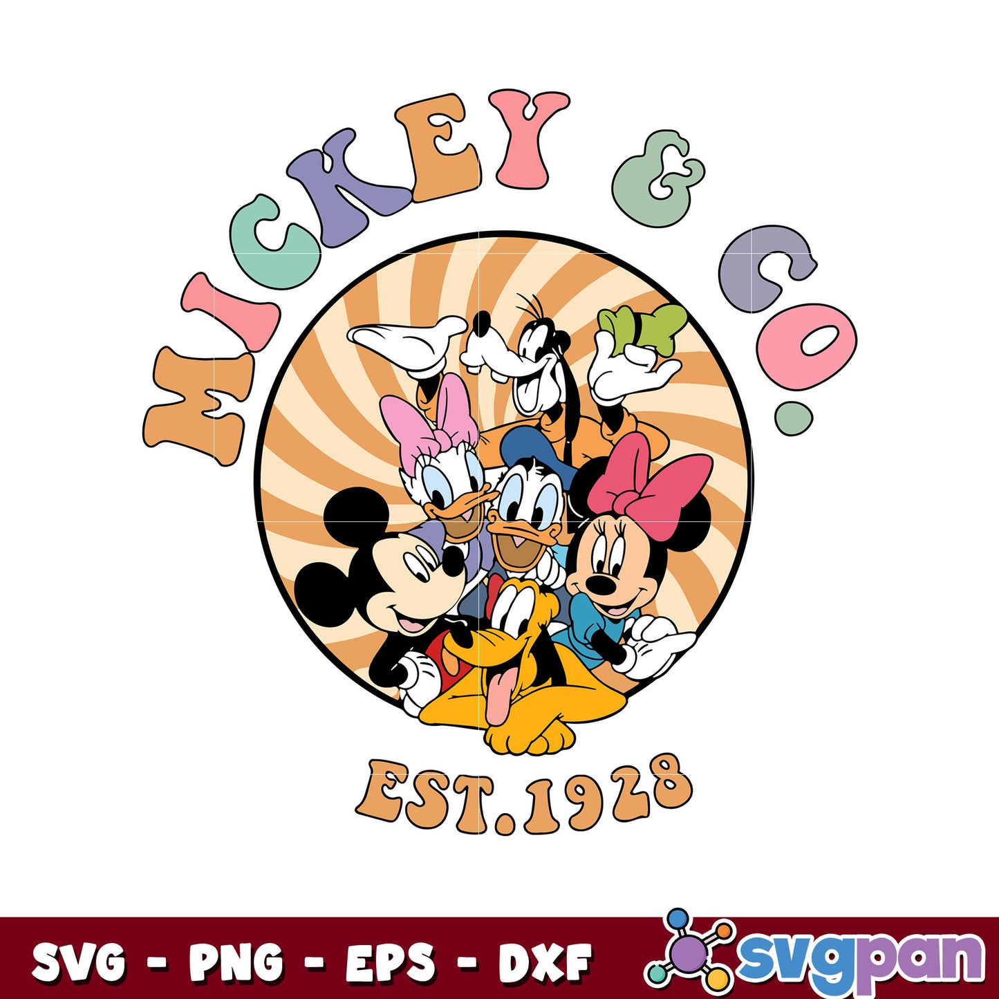 Mickey mouse And Co est 1928 svg, mickey&friends​ svg, disney svg