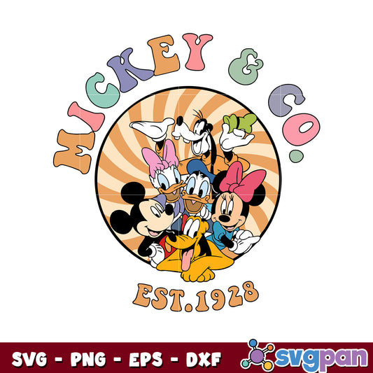 Mickey mouse And Co est 1928 svg, mickey&friends​ svg, disney svg