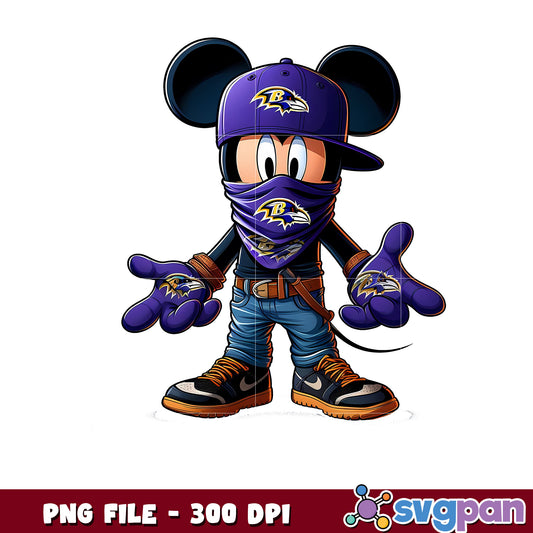 Mickey mouse baltimore ravens png, disney sports png, nfl teams png