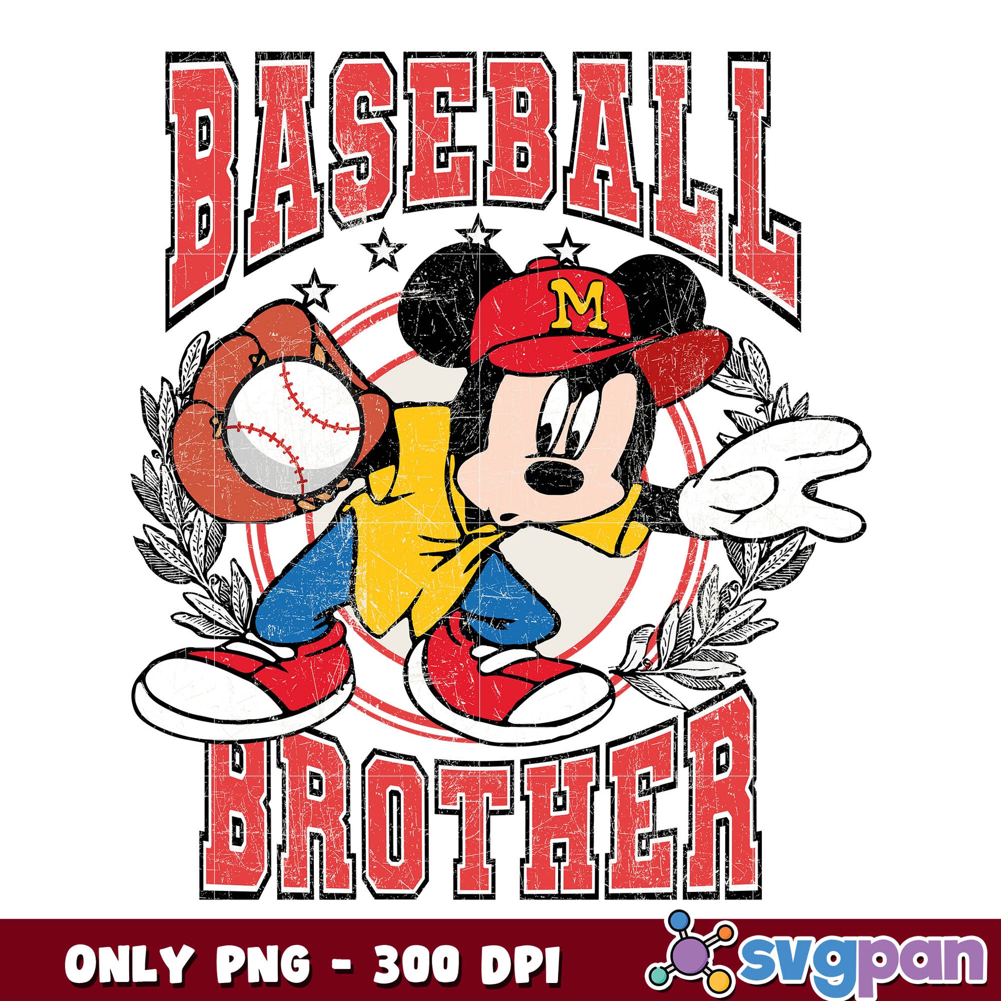 Mickey mouse baseball brother png