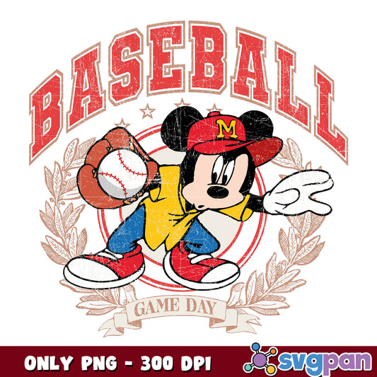 Mickey mouse baseball game day png