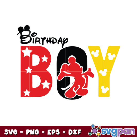 Mickey mouse birthday boy design svg, mickey birthday​ svg