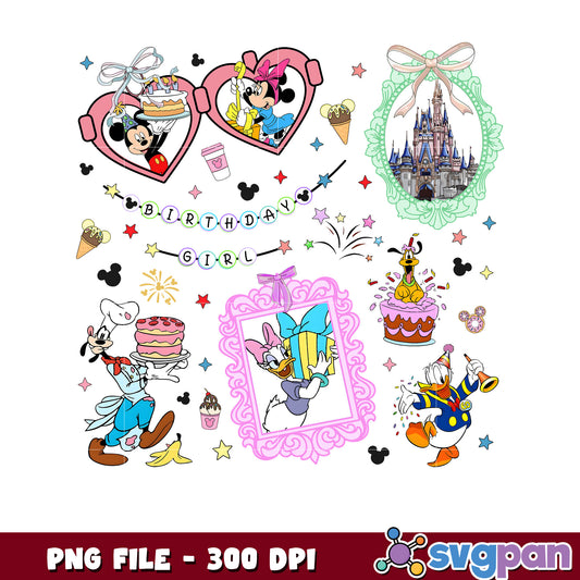 Mickey mouse characters picture frame png, disney friends png, mickey mouse png