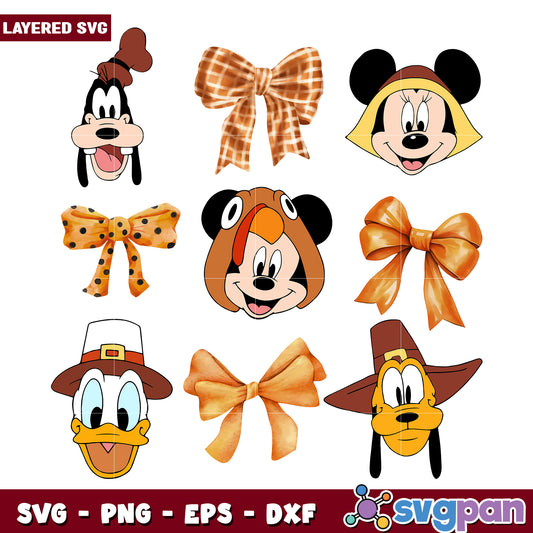Mickey mouse characters png, spooky hallowen png, halloween characters png