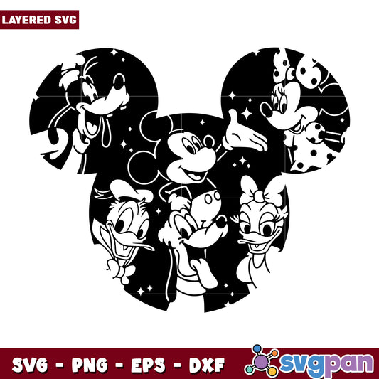 Mickey mouse characters svg, disneyland parks​ svg, disney princess svg