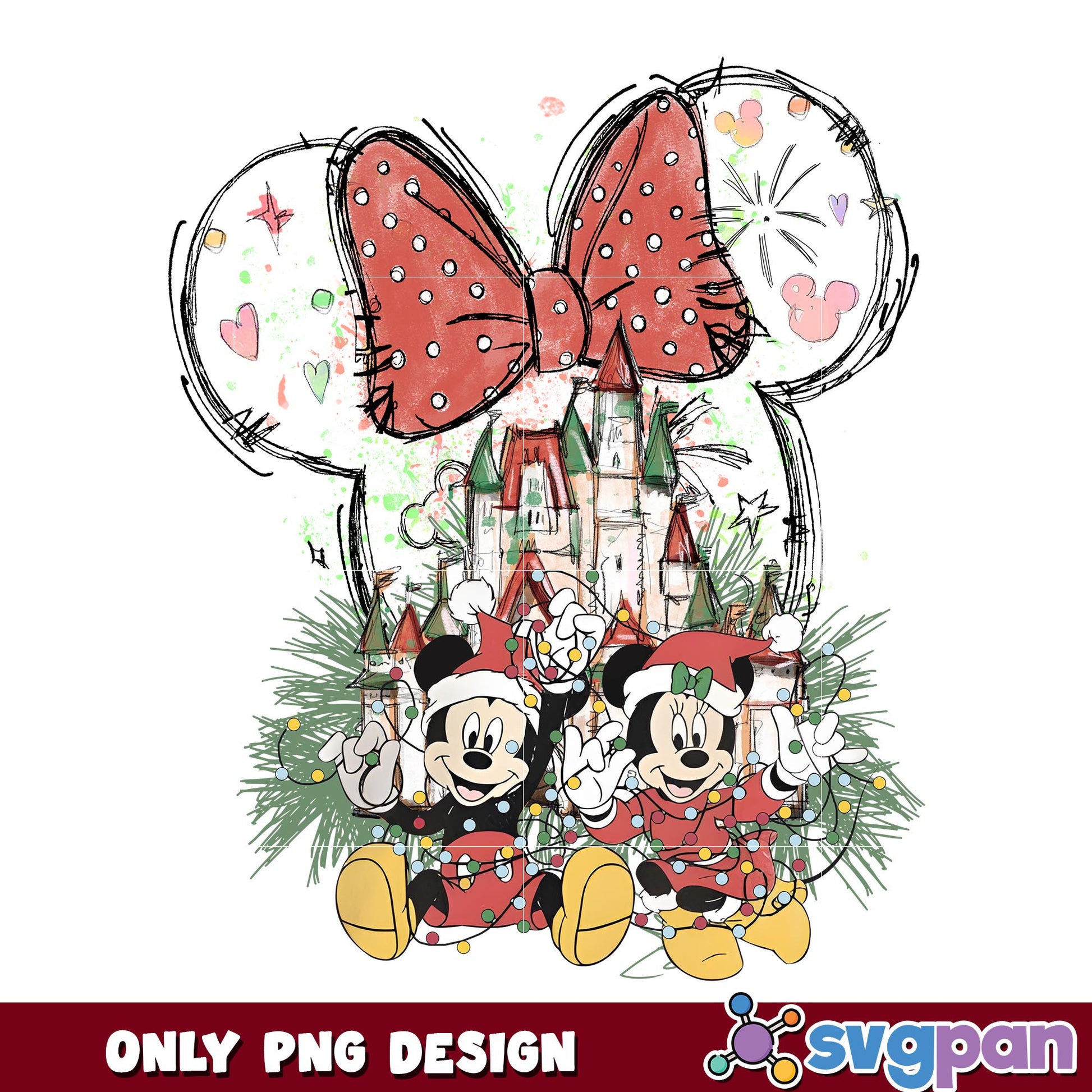 Mickey mouse couple christmas png