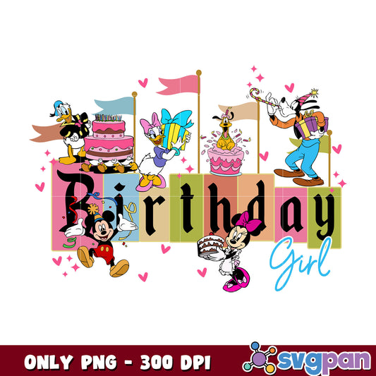 Mickey mouse disney birthday girl png, mickey mouse ears png