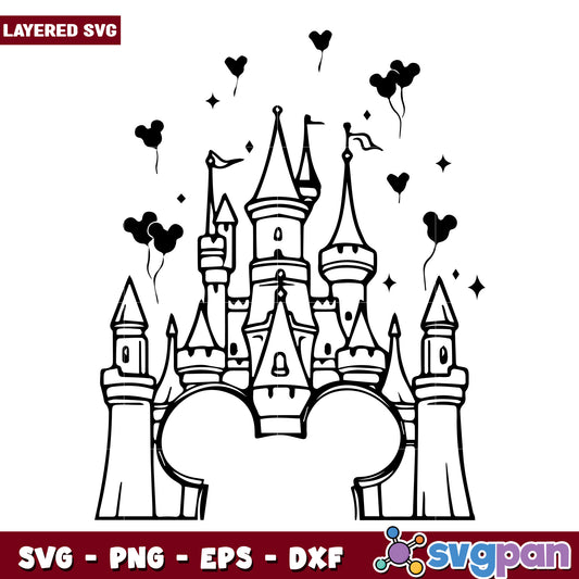 Mickey mouse disney castle svg