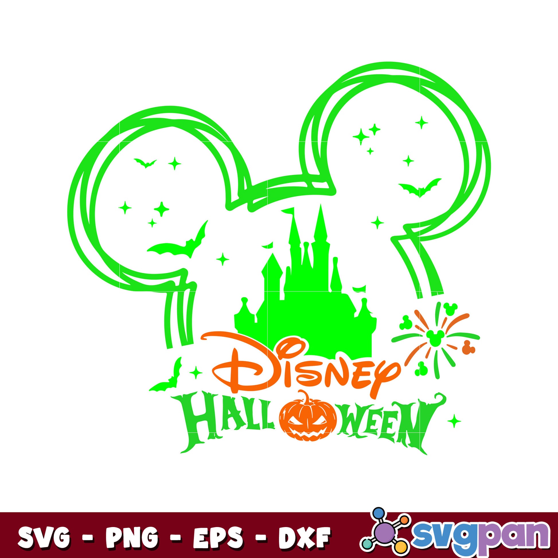 Mickey mouse disney halloween design svg, mickey ears​ svg