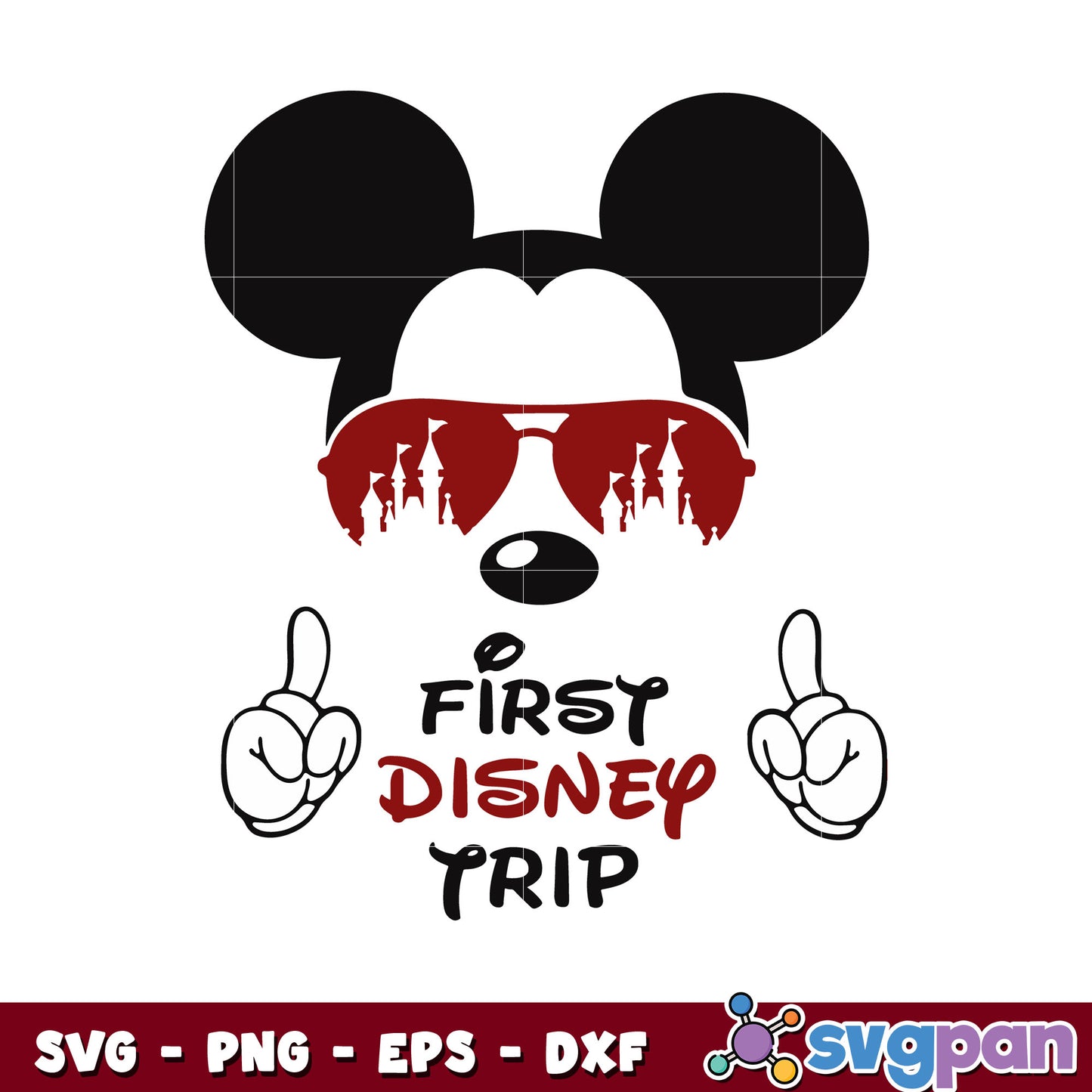 Mickey mouse face first disney trip svg, mickey mouse ears​ svg