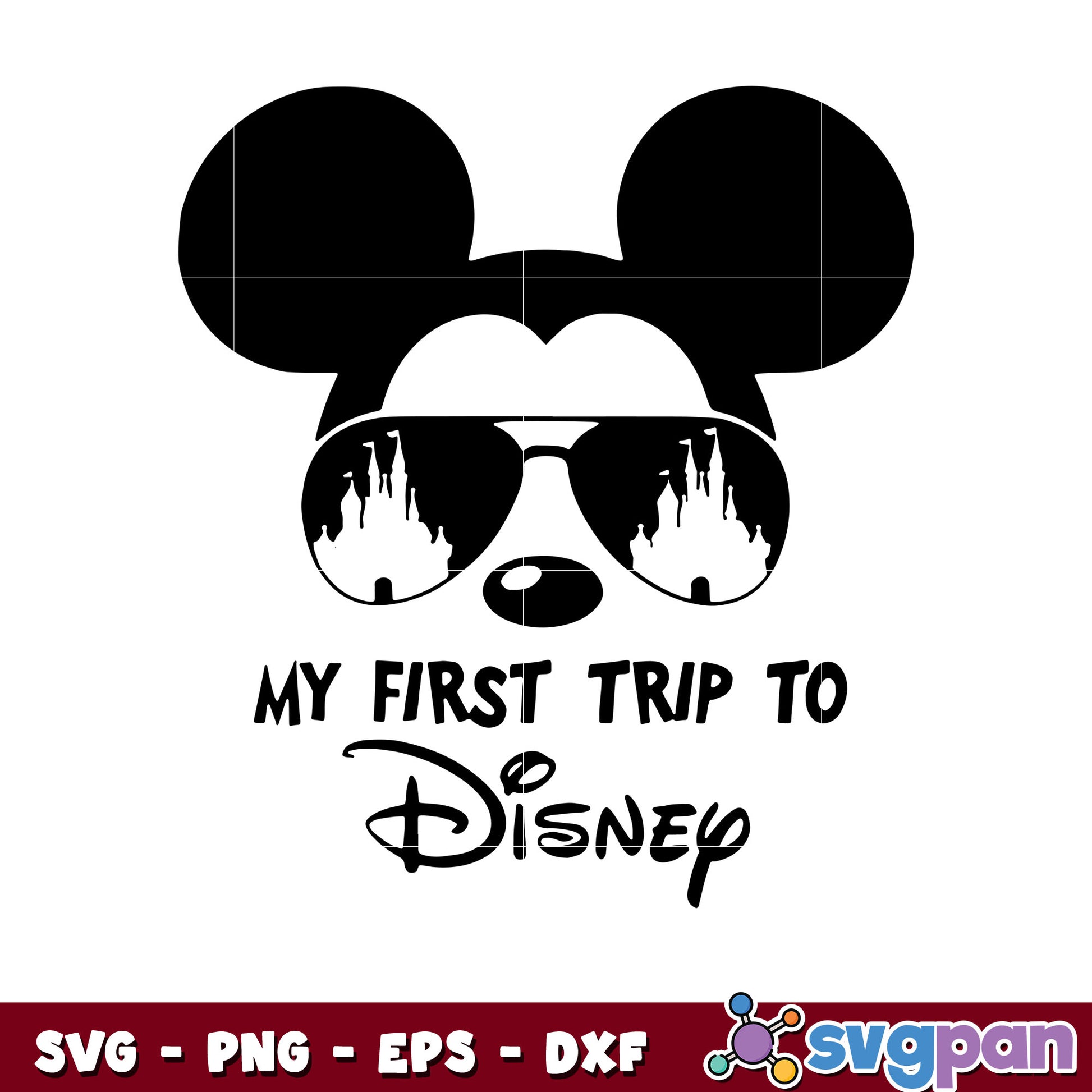 Mickey mouse first disney trip design svg, face mickey mouse​ svg