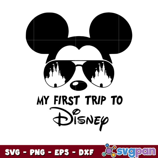 Mickey mouse first disney trip design svg, face mickey mouse​ svg