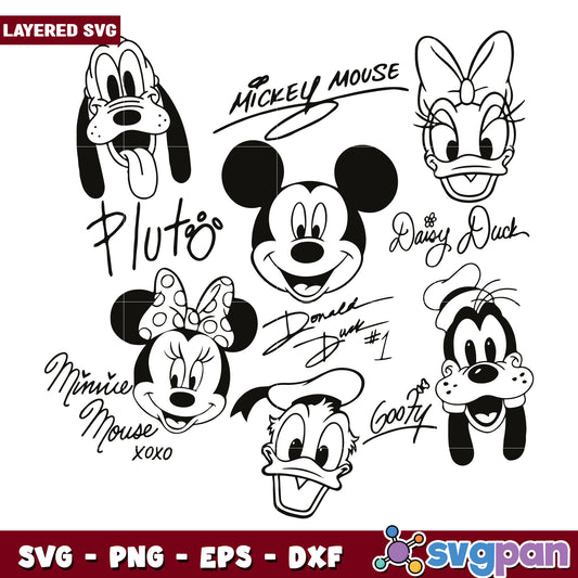Mickey mouse friends signature svg