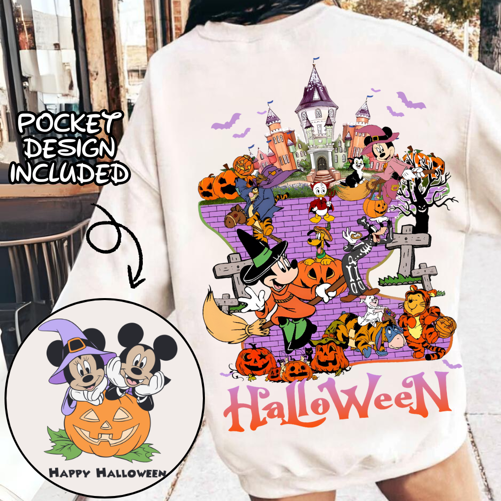 Mickey mouse halloween design png, trick or treat png , halloween cartoons png