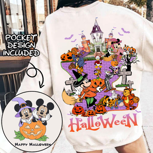 Mickey mouse halloween design png, trick or treat png , halloween cartoons png