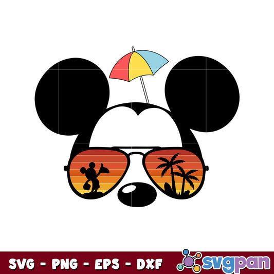 Mickey mouse head beach svg, disney family vacation svg