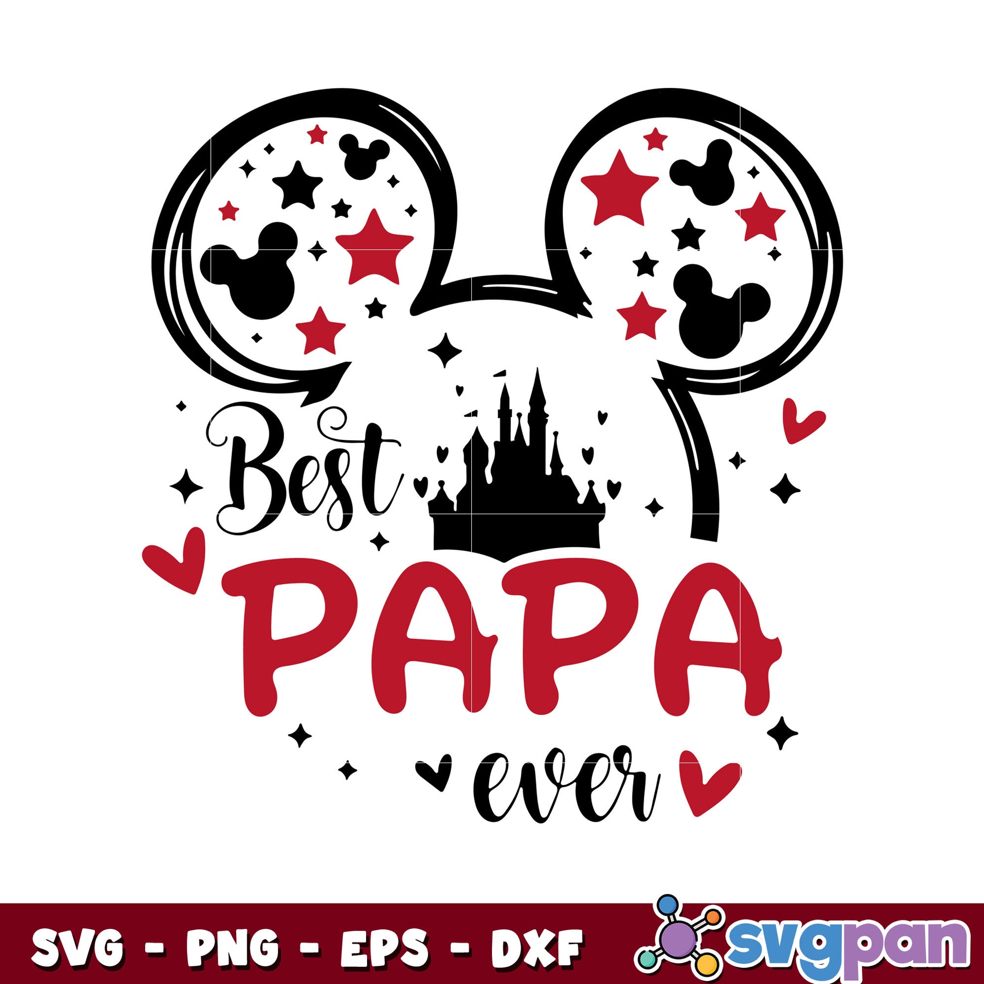 Mickey mouse head best papa ever svg, mickey mouse head svg