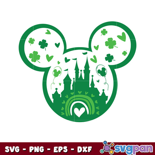 Mickey mouse head patrick's day design svg, mickey head svg