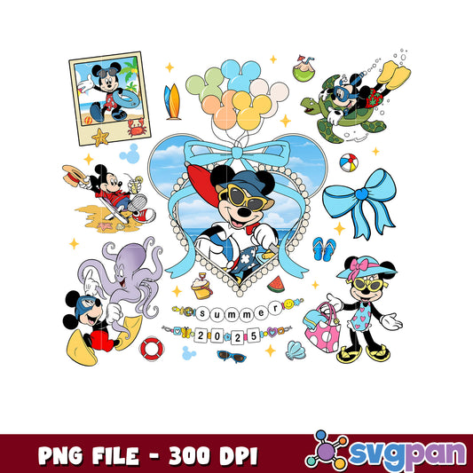 Mickey mouse in the beach png, mickey summer vacation png, cartoon mickey png