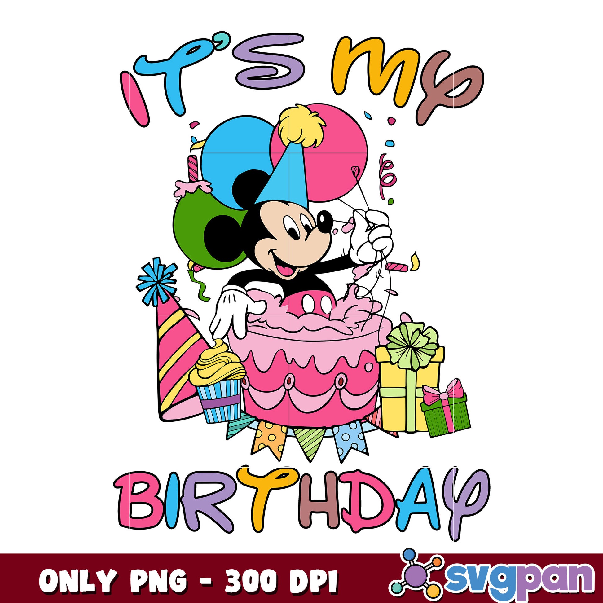 Mickey mouse it's my birthday png, minnie mouse birthday png