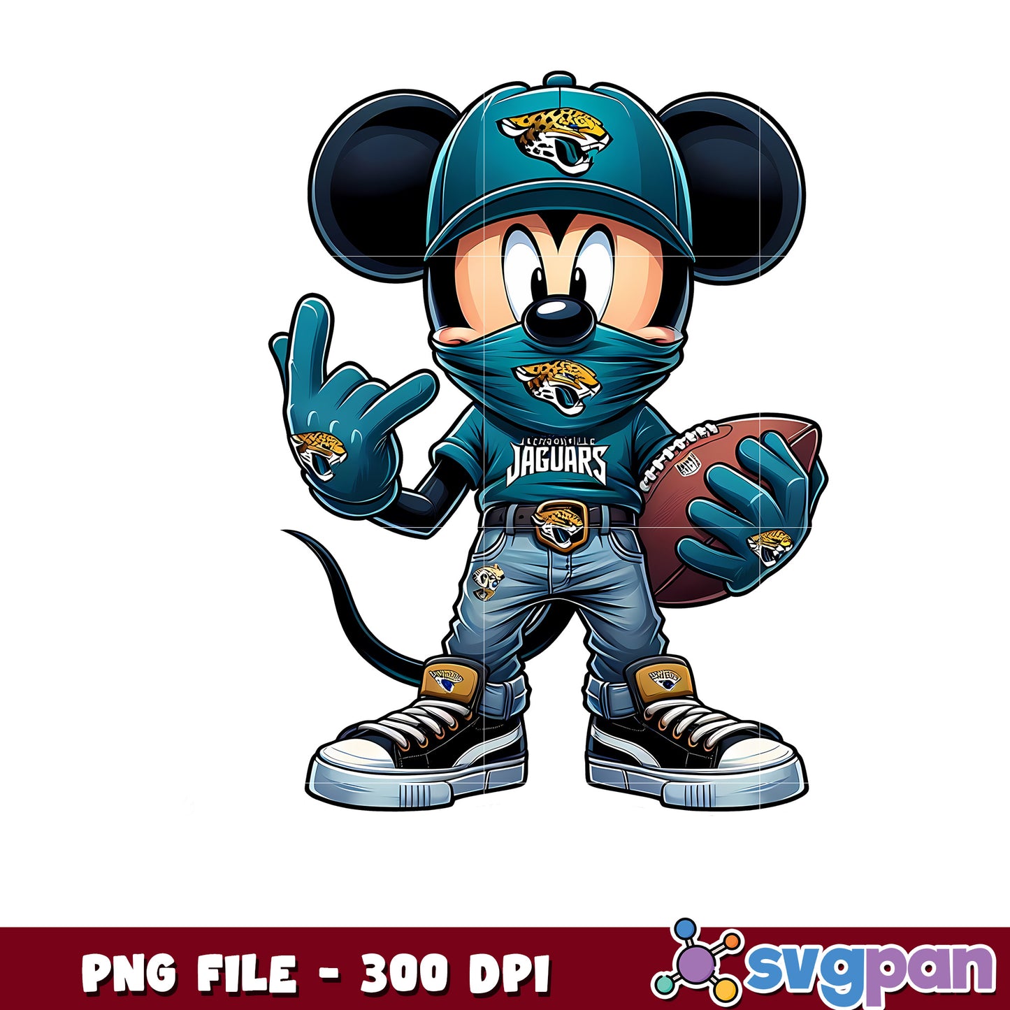 Mickey mouse jacksonvilla jaguars png, disney sports png, nfl teams png
