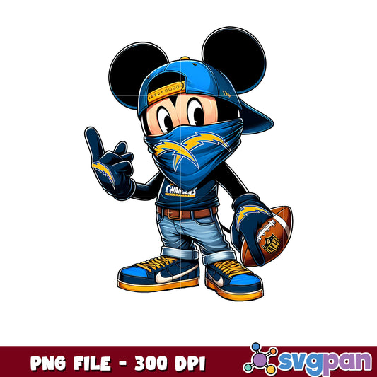 Mickey mouse ló angeles chargers png, disney sports png, nfl teams png