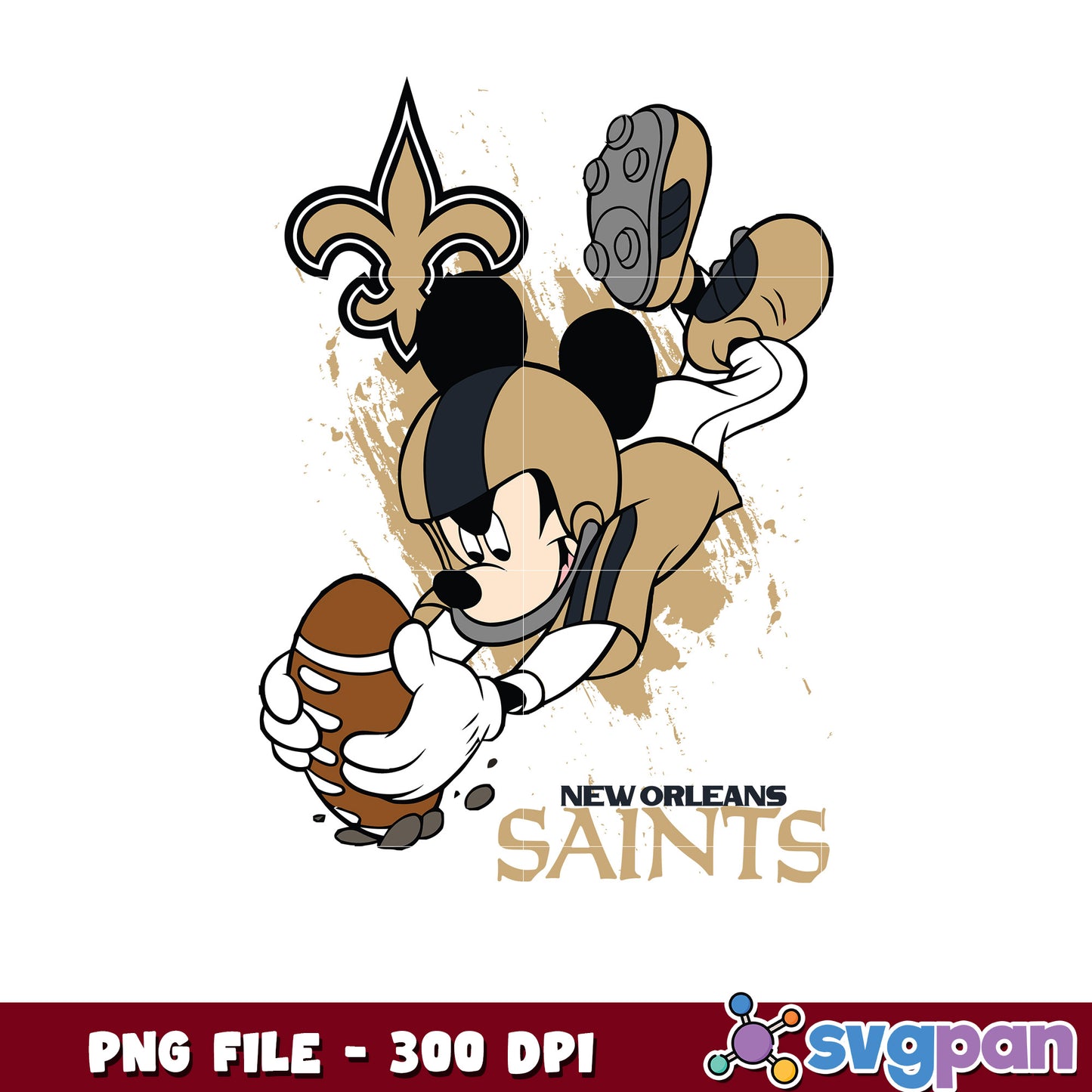 Mickey mouse new orleans saints png, disney sports png, nfl teams png