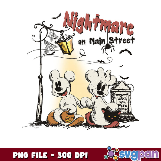 Mickey mouse nightmare on main street png, spooky season png, halloween monster​ png