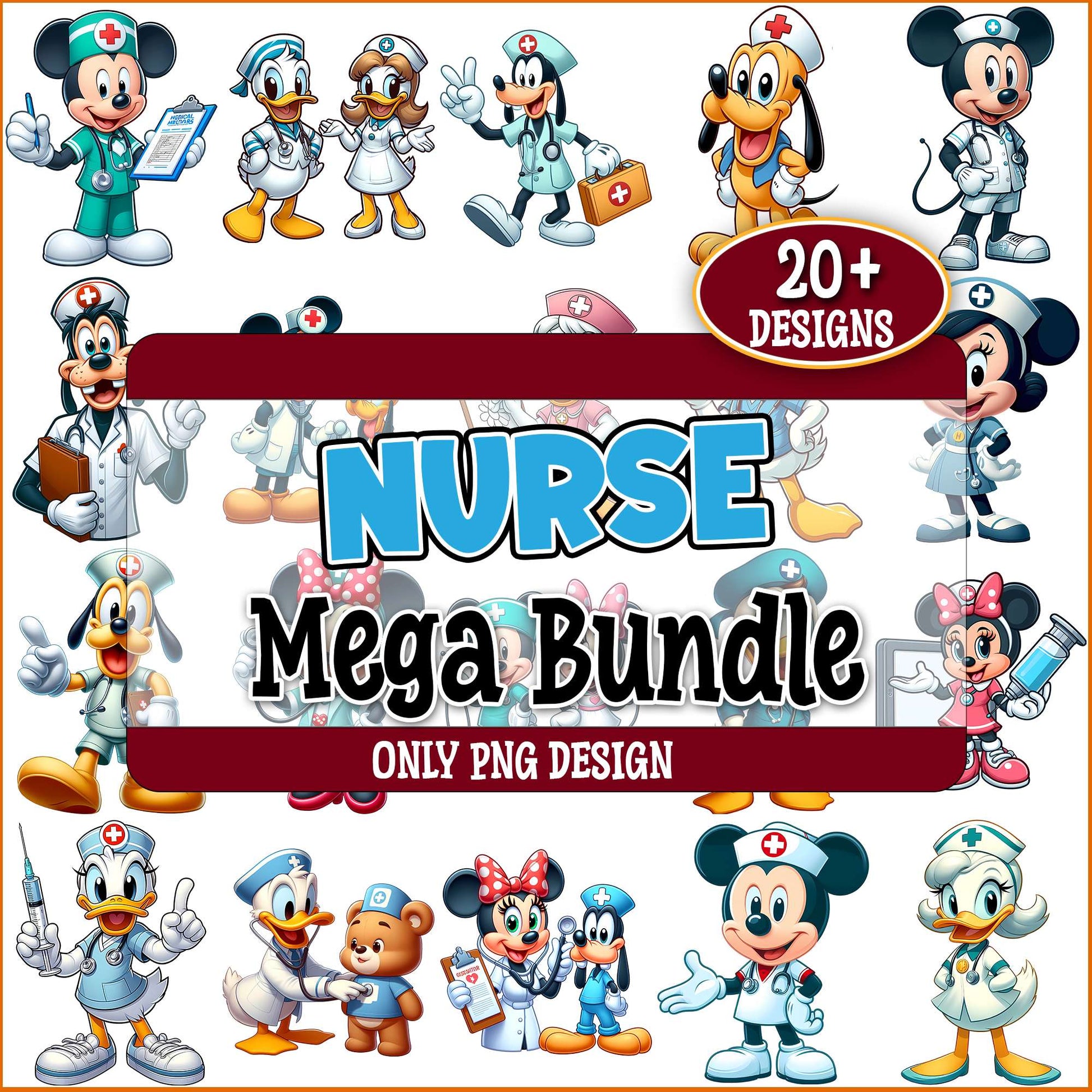 Mickey mouse nurse png bundle
