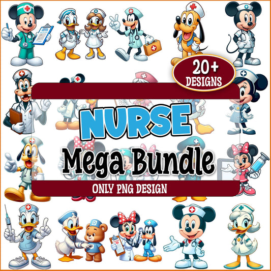 Mickey mouse nurse png bundle