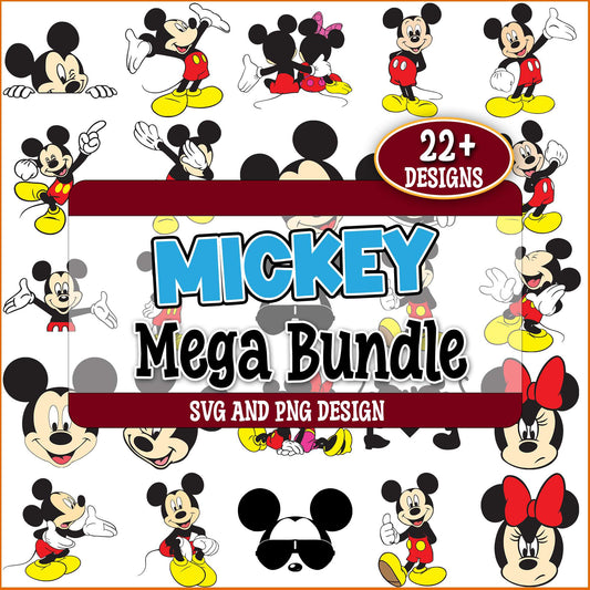 Mickey mouse poses svg bundle