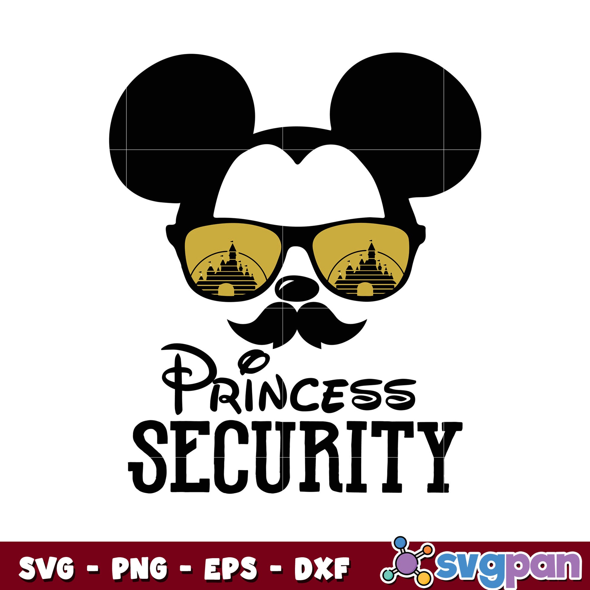 Mickey mouse princess security svg, mickey mouse security​ svg