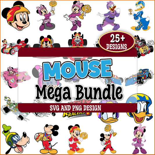 Mickey mouse racing svg bundle