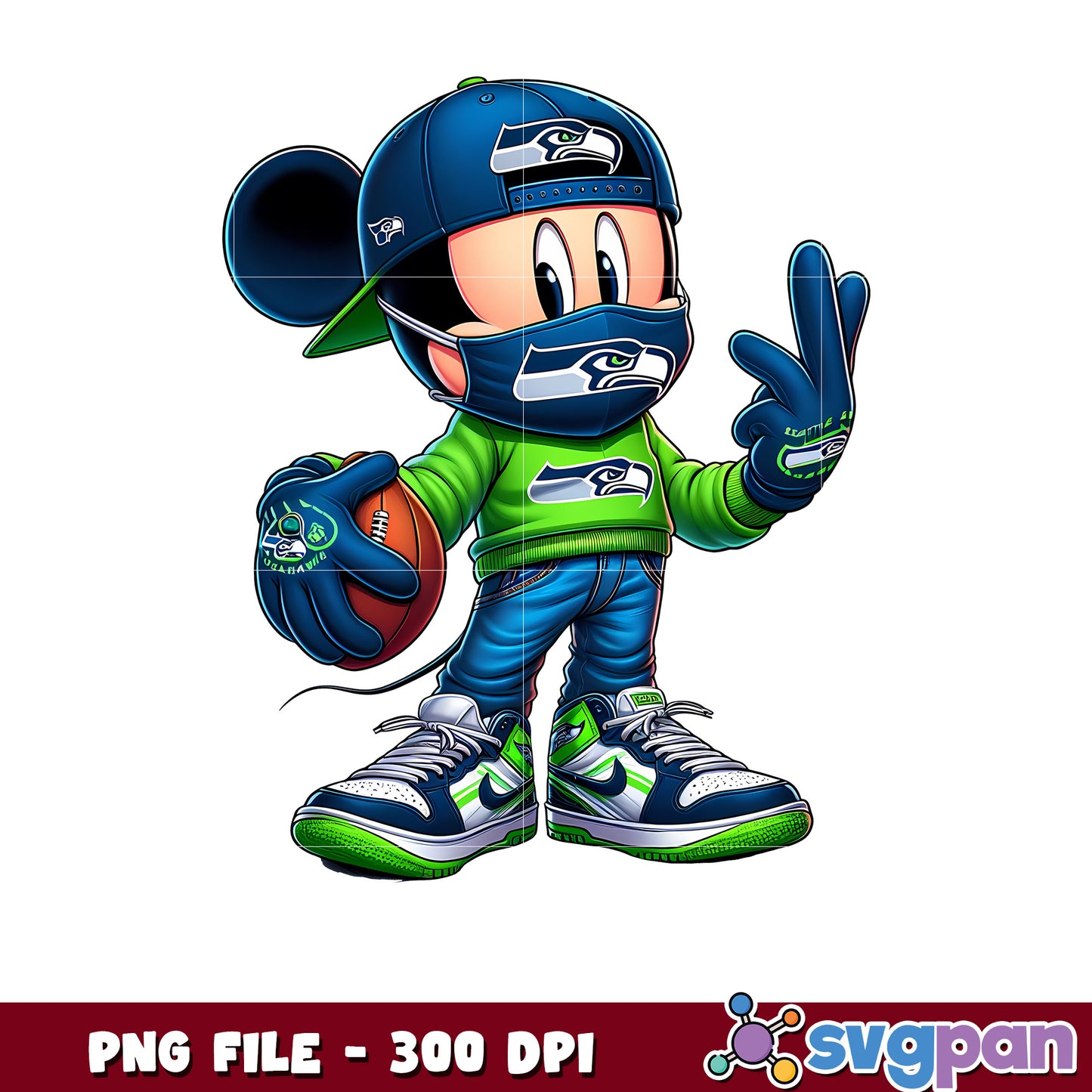 Mickey mouse seattle seahawks png, disney sports png, nfl teams png