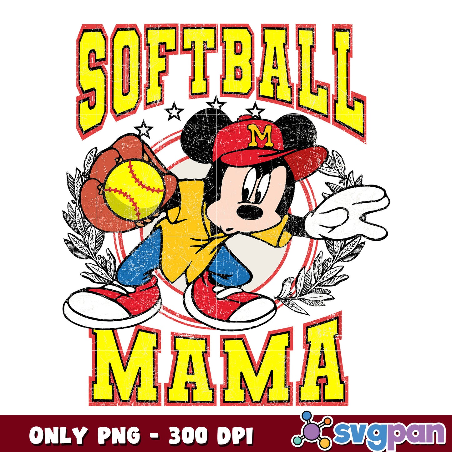 Mickey mouse softball mama png