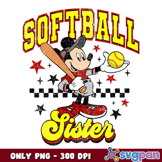 Mickey mouse softball sister png