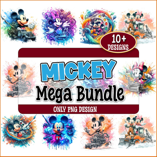Mickey mouse watercolor png bundle
