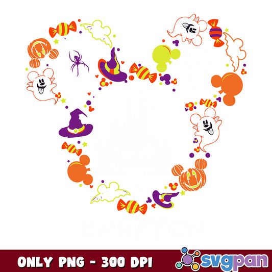 Mickey mous halloween head png, mickey mouse head png