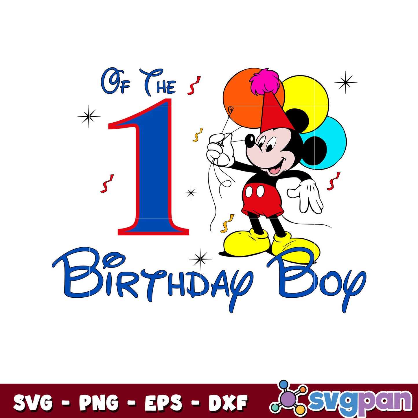 Mickey of the birthday 1 boy svg, mickey mouse 1st birthday​ svg