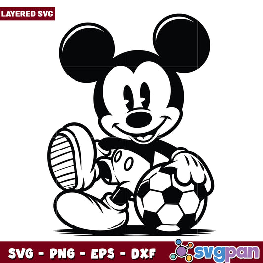 Mickey playing football svg, disney mickey svg, disney cartoons svg