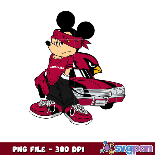 Mickey play nfl arizona cardinals team png, disney mickey mouse png, nfl teams png